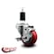 Service Caster 3'' Red Poly Swivel 1-3/8'' Expanding Stem Caster with Brake SCC-EX20S314-PPUB-RED-TLB-138 - alternate 3